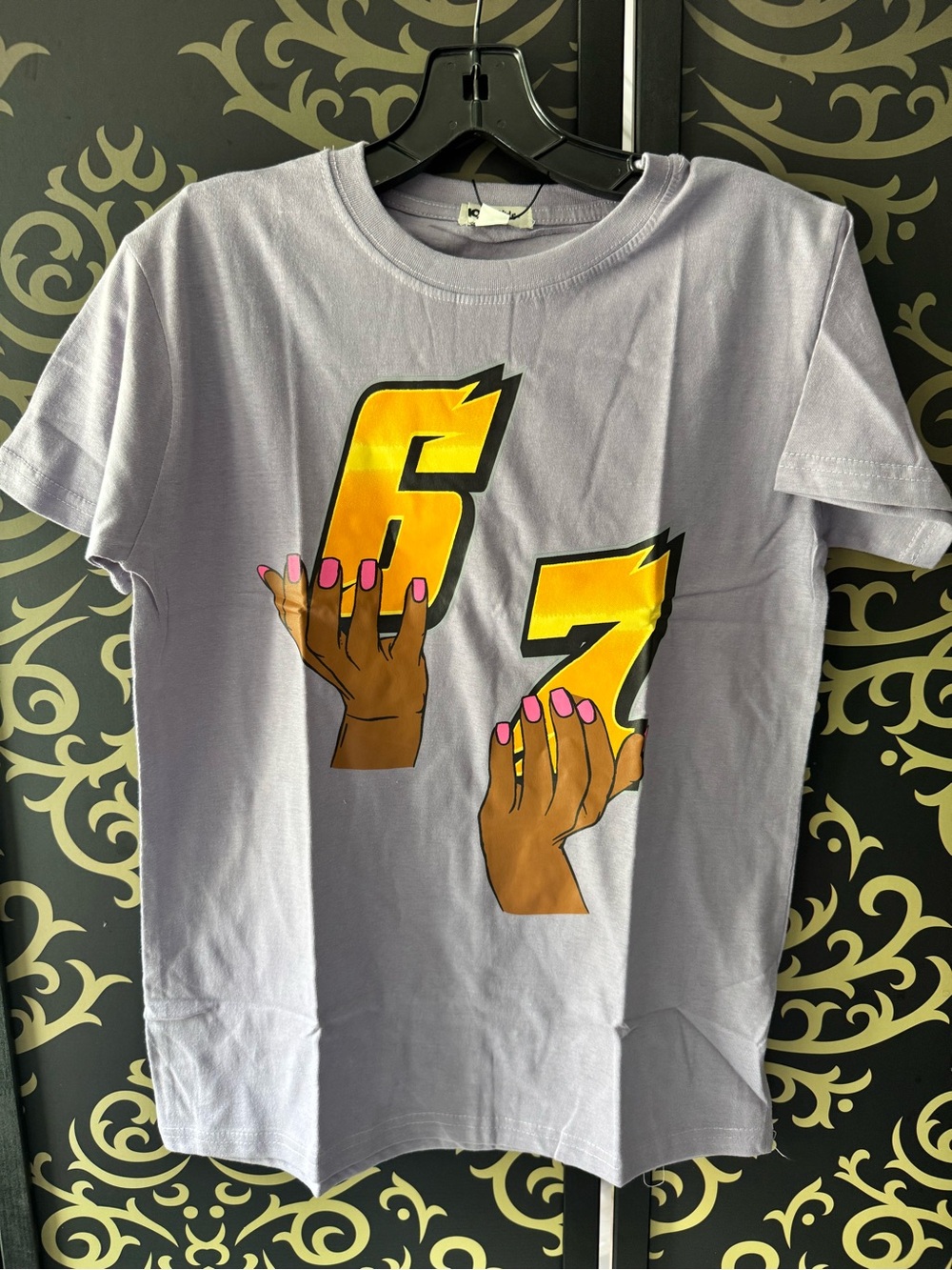 Fashion Nova Kids Lavender Tee with Yellow Number Graphics